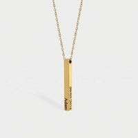 Multiple Name Necklace - 4 Sided Gold Bar