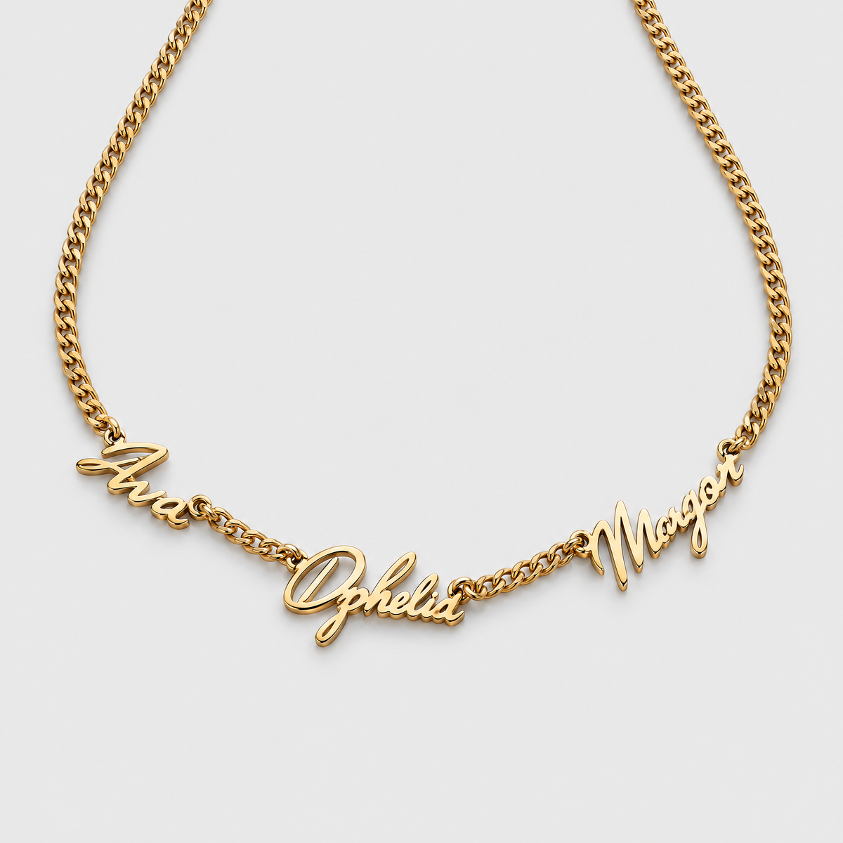 Personalized 3x Name Necklace