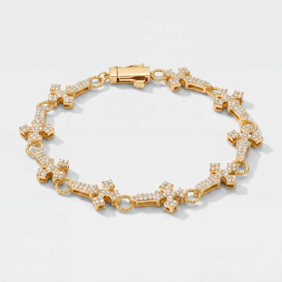 Pulsera Eslabones Cruz Sanctus