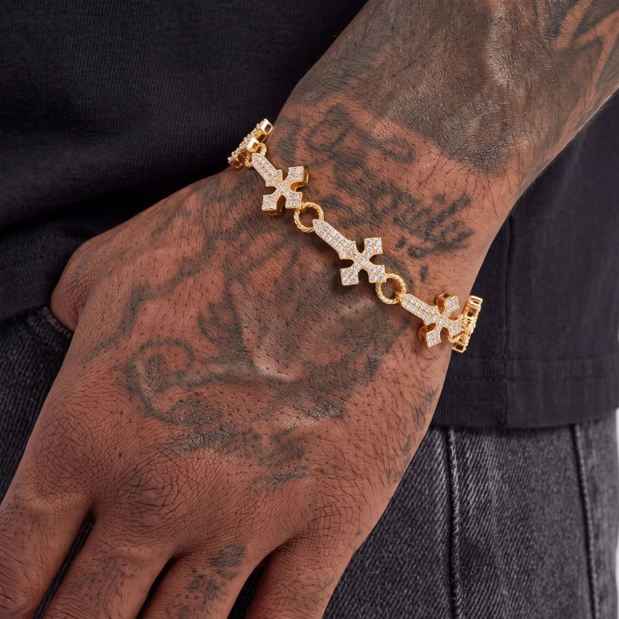 Pulsera Eslabones Cruz Sanctus