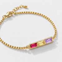 Baguette Birthstone Custom Bar Bracelet