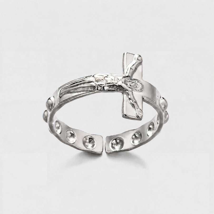 Cross ring in silver