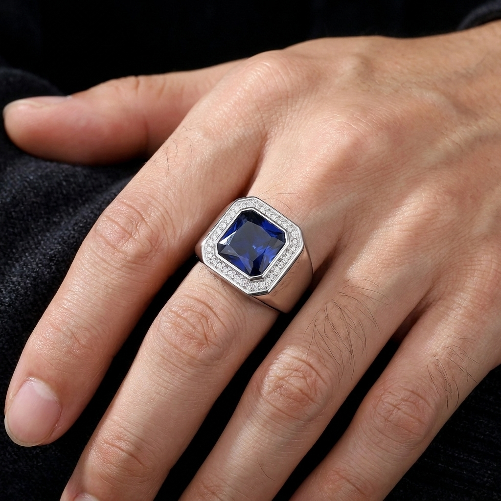 Anillo Piedra Corte Cuadrado