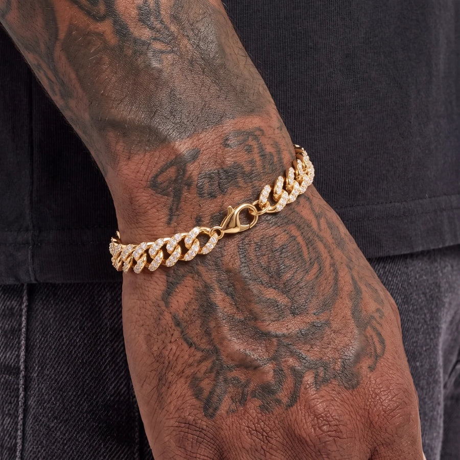 Pulsera Cubana Iced - Oro
