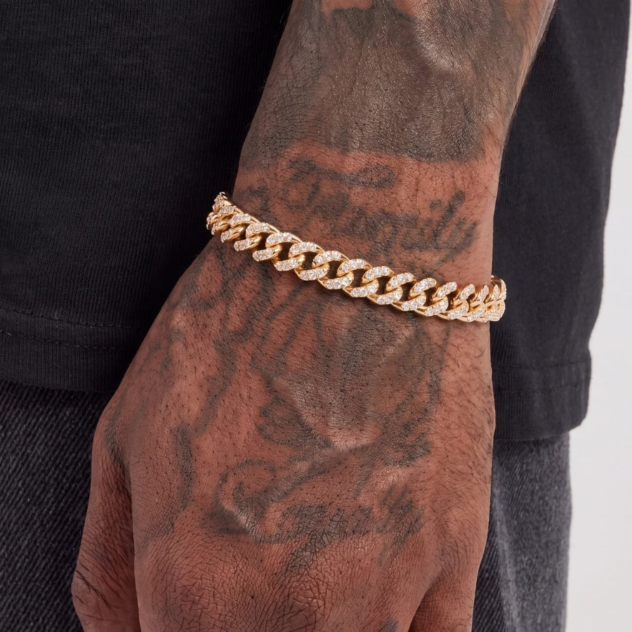 Pulsera Cubana Iced - Oro