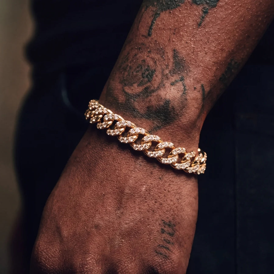 Pulsera Cubana Iced - Oro