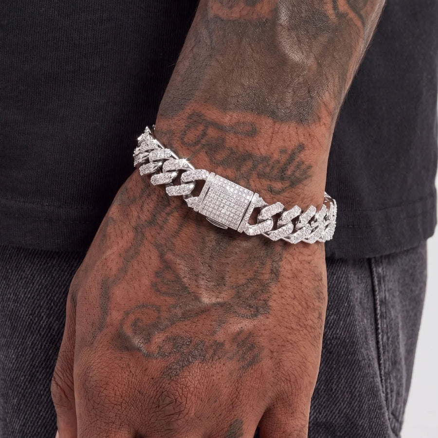Pulsera Cubana Iced Prong