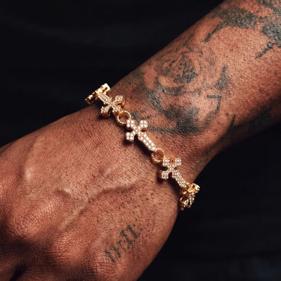 Pulsera Eslabones Cruz Sanctus